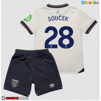 Otroške Nogometnih dresov West Ham United Tomas Soucek #28 Gostujoči 2025-26 Kratki rokavi (+ hlače)